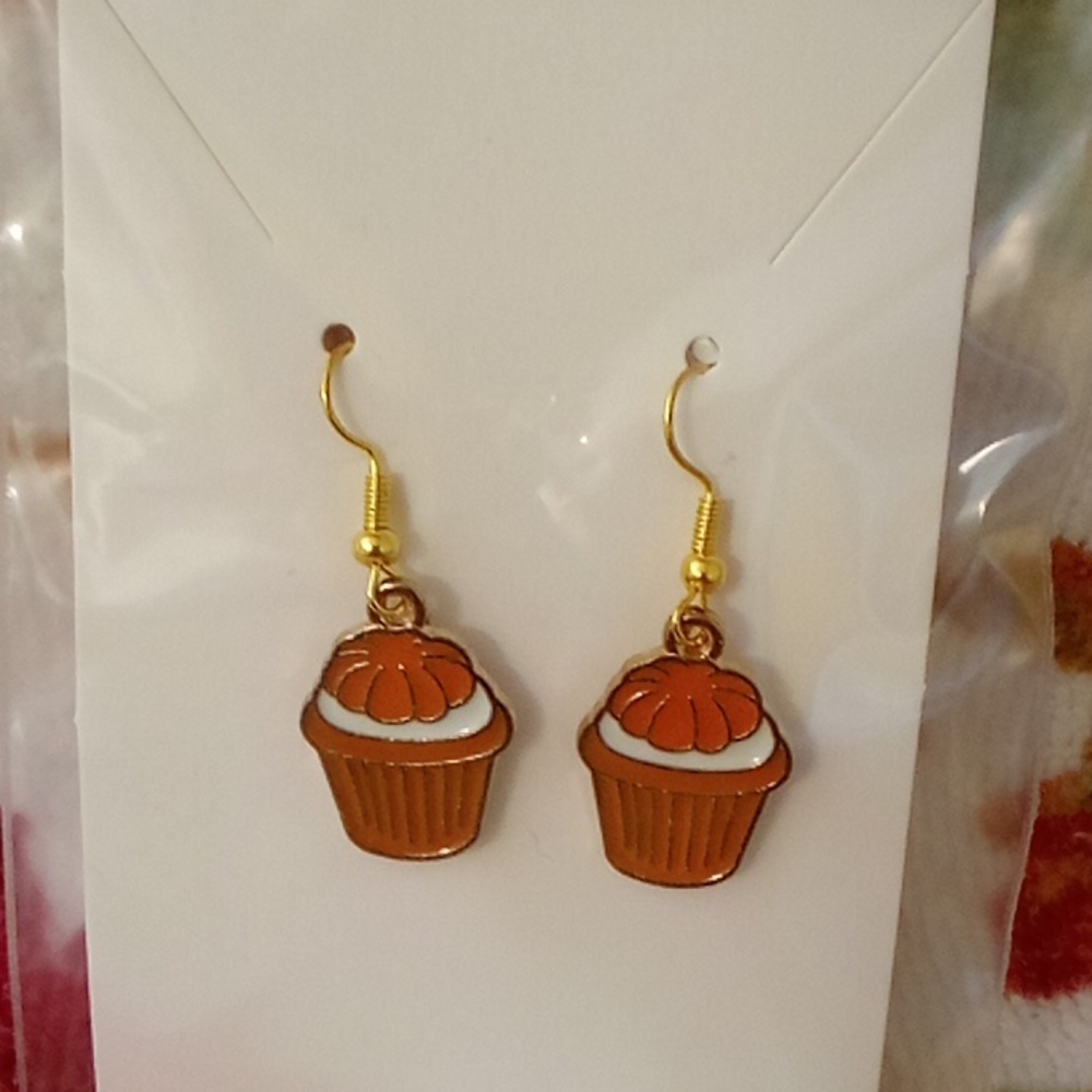 Pumpkin Cupcake Earrings